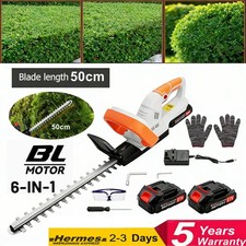 50cm 21V Cordless Hedge Trimmer Electric Long Reach Cutter Battery & Charger UK