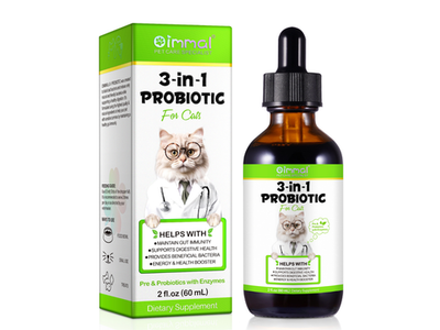 #ad 3 In 1 Probiotic for Cats Probiotics with Enzymes for Digestive Gut Health 60 mL $14.75