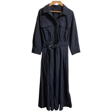 JUSGLITTY Exclusive Work Shirt Dress 45164680 Size 2 Navy Women USED