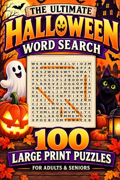 Halloween Wortsuche Buch: 100 GroßE RäTsel FüR Erwachsene & Senioren-image