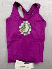 NWT Vintage Carushka Bodywear Tank Top Shirt Magenta Sz Small Made in USA Tactel