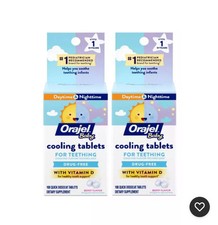 Orajel Baby Non Medicated Cooling Tabs for Teething 100 tablets Pk2 Exp:10/2025