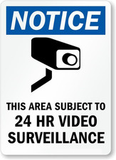 Video Surveillance Sign Aluminum Weatherproof 8x12 Outdoor Security