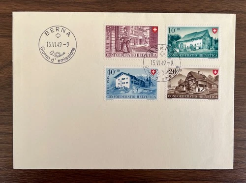 Perfect  SWITZERLAND 1949  First Day Cover  FDC Sc# B183-186