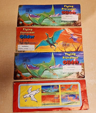 VTG Dinosaur Flying Glider Plane Set Of 4 Model Throw Planes Glider NOS