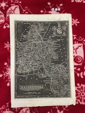 RARE Antique Map , W Pinnock , 1832 , Oxfordshire , England , OOAK