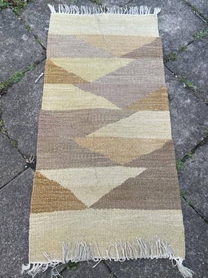 Retro Flachgewebe weiche Baumwolljute? Teppich Rauten Design 135x66cm