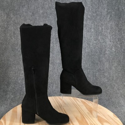 Christian Siriano Boots Womens Tall Riding Black Side Zip Casual