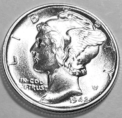 1942 P MERCURY DIME SUPERB GEM BU +  No Reserve  *J1926