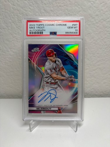 2022 TOPPS CHROME COSMIC VARIATION AUTOGRAPH MIKE TROUT AUTO Angels psa 10