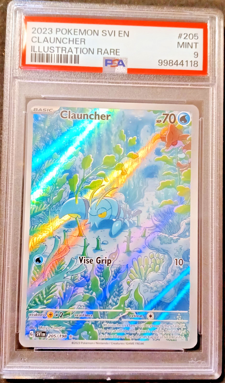 2023 Pokémon Scarlet & Violet Base Set Clauncher 205/198 Holo PSA Mint 9