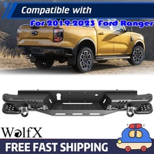Wolfx For 2019-2023 Ford Ranger Rear Bumper with LED Lights and D-Rings