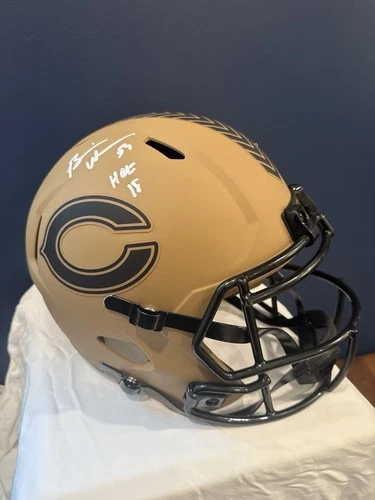 Brian Urlacher Chicago Bears Salute to Service Signed Football Rep Helmet BAS