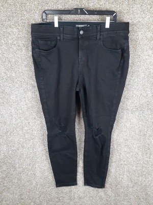 Torrid Bombshell Skinny Premium Stretch Jean Womens 18S Black Distressed Stretch