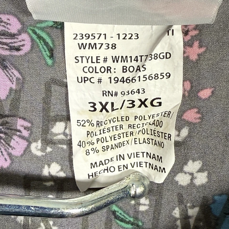 Floral Colorful 3XL V-Neck Scrub Top Short Sleeved Performance Stretch Scrubstar - Image 3 of 4