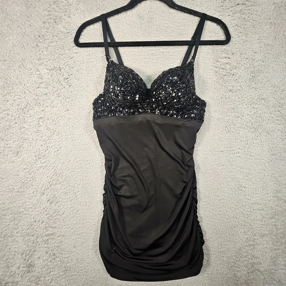 De Colección Charlotte Russe Babydoll Top Juniors M Lentejuelas Años 90 Whimsigoth Y2K Hada Oscura Foto 2 de 4