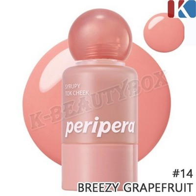 PERIPERA Sirupy Tok Cheek 9g #15 Breezy Grapefruit Liquid Dewy Blush K-Beauty