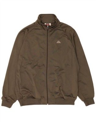 Kappa Mens Tracksuit Top Jacket XL Khaki Polyester ED01