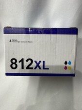 812XL Ink Cartridge Set 4-Pack Black Cyan Magenta Yellow High Yield