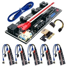 6 Pack PCI-E Riser 010S GPU Riser Adapter Card PCI-Express 1X to 16X Riser Ca...