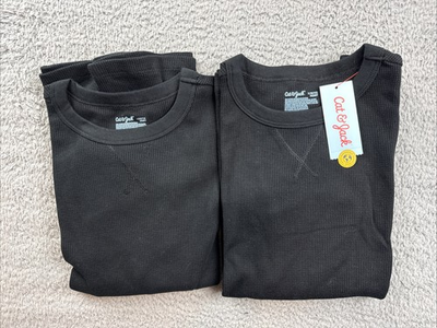 #ad 2x Cat amp; Jack Shirt Boys Large 10 12 Husky Waffle Knit Thermal Crew Long Sleeve $20.00