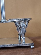 Huilier Et Vinaigrier Style Empire, Métal Argenté Et Cristal, Par RM, Occasion