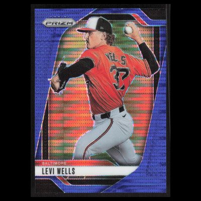 Levi Wells /75 #68 2025 Panini Prizm Blue Pulsar Prizms Baltimore Orioles Card