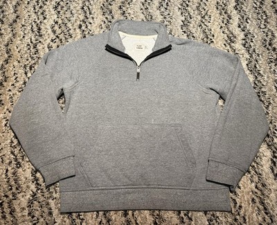 Flint and Tinder 10-Year Quarter Zip Sweatshirt Sz M Gray Fleece Pullover Y2K 