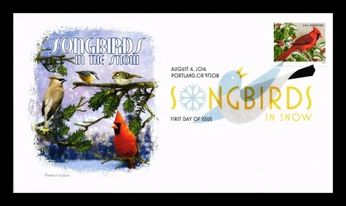 US COVER SONGBIRDS IN THE SNOW FIRST DAY ISSUE PANDA CACHET