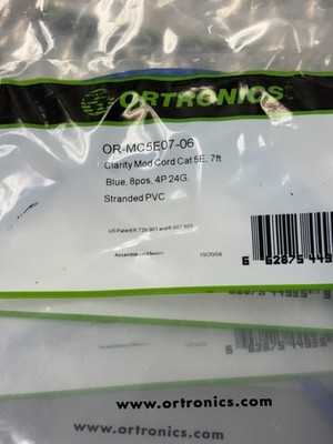 ORTRONICS OR--MC5E07-06 7 FOOT CAT5E PATCH CORD BLUE LOT OF (24)
