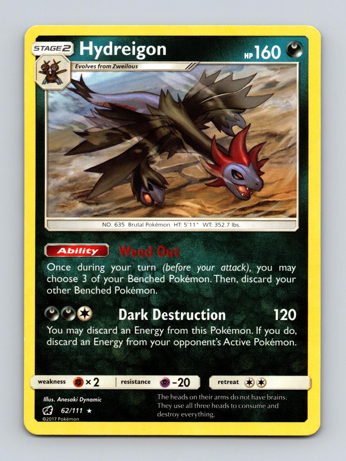 Hydreigon 62/111 Rare Crimson Invasion Pokemon Near Mint