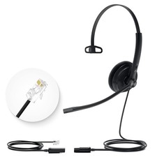 Yealink Phone Headsets for Office Phones YHS34 Lite QD to RJ9 Wired Headset C...