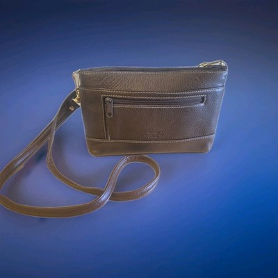 Vintage Buxton Crossbody Purse Brown Soft Leather Multi Compartment 8''x6''.