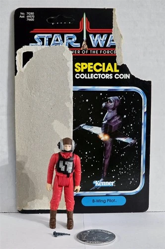 B-181 VINTAGE 1980'S KENNER STAR WARS POTF B-WING PILOT COMPLETE WITH CARD BACK