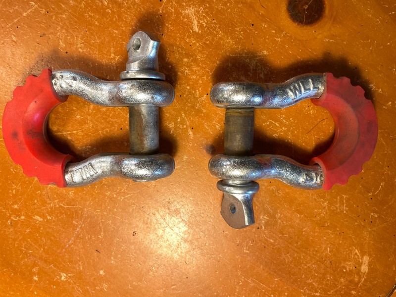 Pair 3/4" D-Ring Shackles WLL 4.75T w Rubber Isolators Recovery Tow Hooks 4x4 Je