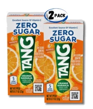 Tang On the Go Zero Sugar Orange Drink Mix (2 BOXES - 12 PACKETS)