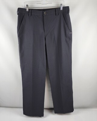 Under Armour Pants Mens 34x31 Bent Grass Tech Golf Gray Black Plaid Performance