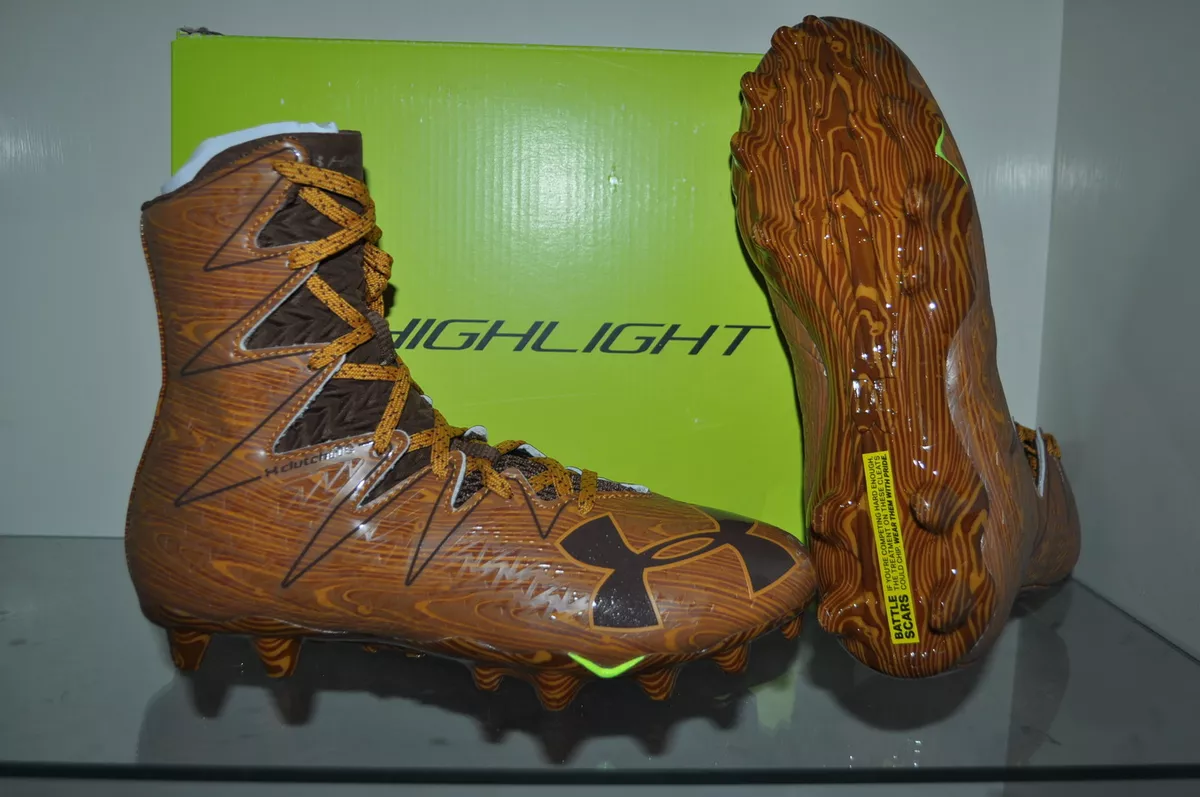 Under Armour Mens Highlight MC Limited Edition Football Cleats Brown Woodgrain