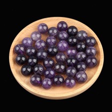 50pcs Natural Amethyst Stone Half Drilled Hole Beads 12mm Round Ball DIY Jewelry