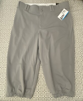 CHAMPRO Mens Baseball Pants Gray Size Adult Large Open Bottom Loose Fit
