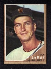 1962 Topps #71 Dick LeMay San Francisco Giants Baseball ROOKIE Card VG/EX+. rookie card picture