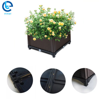 No Column PP Garden Bed Outdoor Planter Box For Flowers Herbs Vegetables Plants