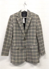 M&S Limited Jacket UK 10 Grey/Multi Check Pattern Women's Fashion Jacket BNWT