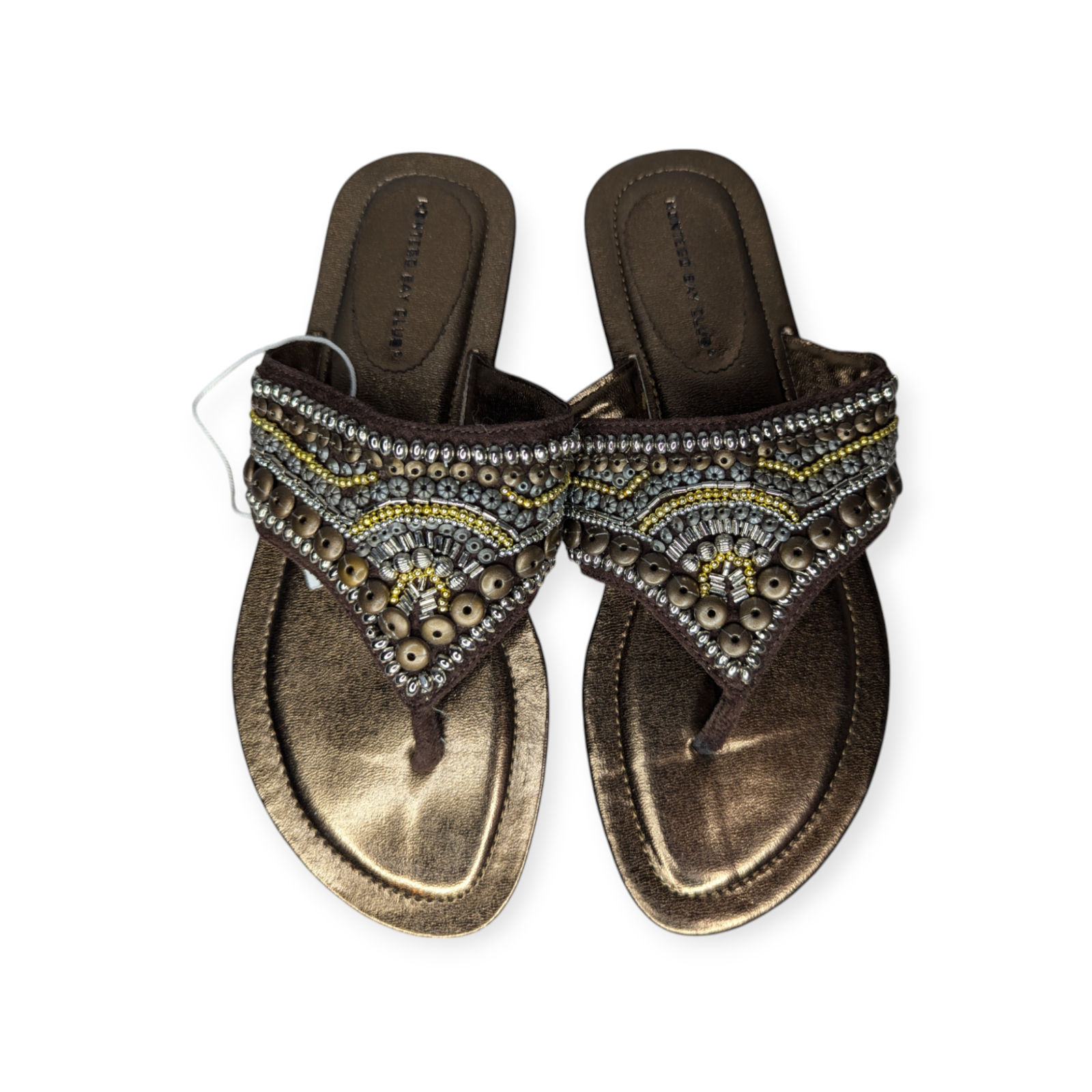 APL Sandalo donna piatto marrone con perline Montego Bay Club nuovo con etichette taglia US 8