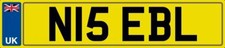 NICE INITIALS NUMBER PLATE N15 EBL READS NICE BL WITH ASSIGNMENT FEES INCLUDED