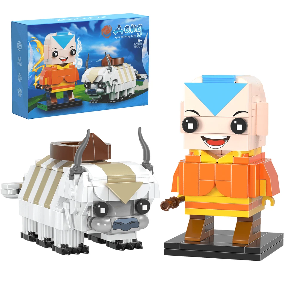 ANLINMOC Last Aang Momo Appa Building Block Set Airbendered Figures Toy Movie Fans 325Pcs