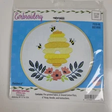Design Works Embroidery Kit ~ Bee Hive ~ 6 inch #7050