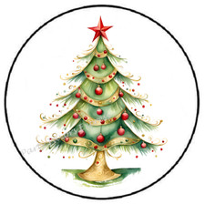 CHRISTMAS TREE ENVELOPE SEALS LABELS STICKERS PARTY FAVORS
