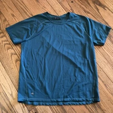 Janji Shirt Mens XL Blue Green Short Sleeve Stretch Lightweight Helio Tech