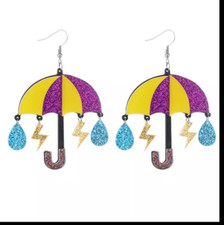 NWOT Glitter Umbrella Earrings